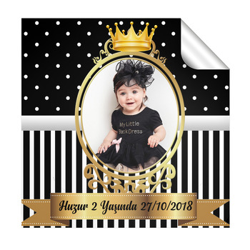 Siyah Gold Temalı  Kare Etiket