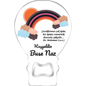 Siyah Turuncu Gökkuşağı Temalı Balon Magnet Açacak