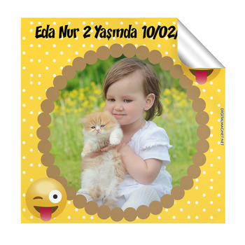 Smileys Temalı Kare Etiket