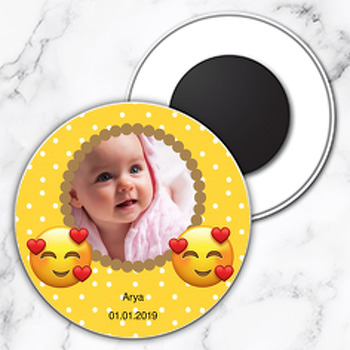 Smileys Temalı Resimli Daire Plastik Magnet