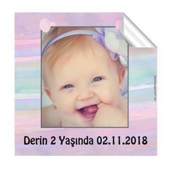 Soft Balon Temalı Doğum Günü  Kare Etiket