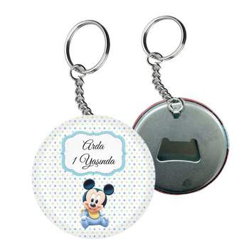 Soft Bebek Mickey Mouse Temalı Arkası Açacak Anahtarlık