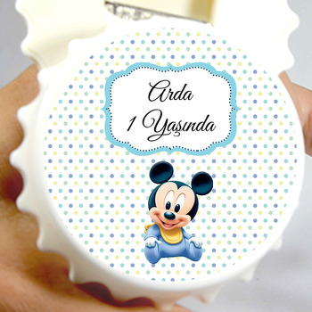 Soft Bebek Mickey Mouse Temalı Kapak Şekilli Magnet Açacak