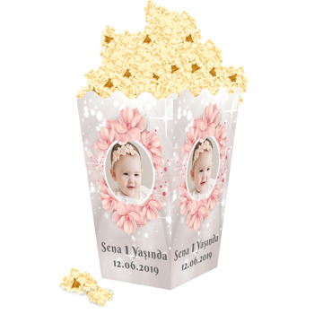 Soft Çiçekler Temalı Temalı Popcorn Kutusu