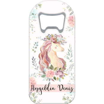 Soft Çiçekli Unicorn Temalı Uzun Magnet Açacak