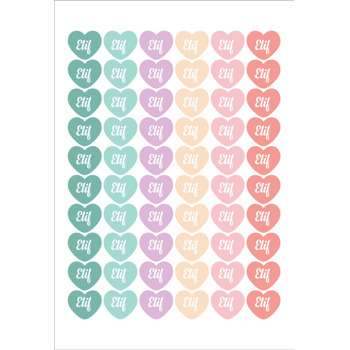Soft Gökkuşağı Kalp Temalı Şekilli Sticker