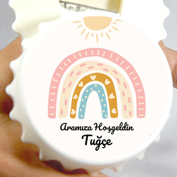  Soft Güneş ile Gökkuşağı Temalı Kapak Şekilli Magnet Açacak