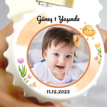 Soft Güneş ile Laleler Temalı Kapak Şekilli Magnet Açacak