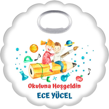 Soft Kalem Üzerinde Öğrenciler ile Matematik Şekilleri Temalı Çiçek Şekilli Magnet Açacak