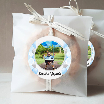 Soft Mavi ve Gümüş Balonlar Temalı Sticker