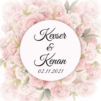 Soft Pembe Güller ile Tomurcuklar Temalı Kare Doğum Günü Parti Afiş