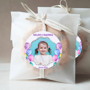 Soft Renkler ile Desenli Balonlar Temalı Sticker