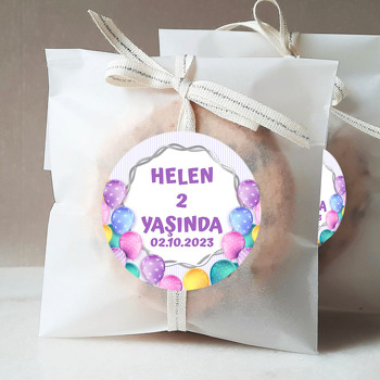 Soft Renkler ile Desenli Balonlar Temalı Sticker
