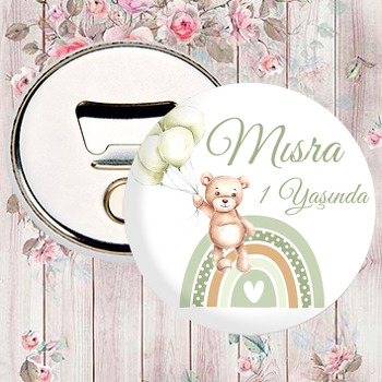 Soft Yeşil Balonlu Ayıcık ile Gökkuşağı Temalı Magnet Açacak