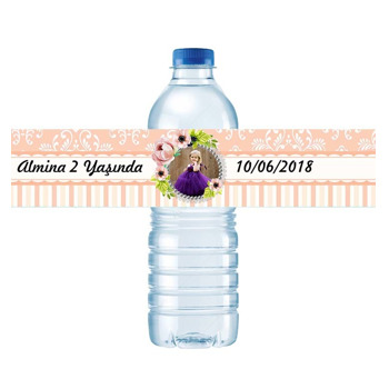Somon Çiçek  Temalı Su Şişesi Etiketi