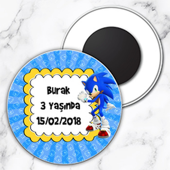 Sonic Boom Temalı Daire Plastik Magnet