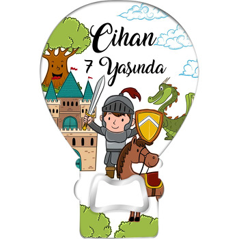 Şovalye Masalı Temalı Balon Ahşap Magnet 