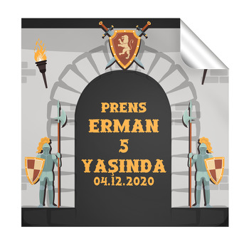 Şovalye Temalı Kare Etiket