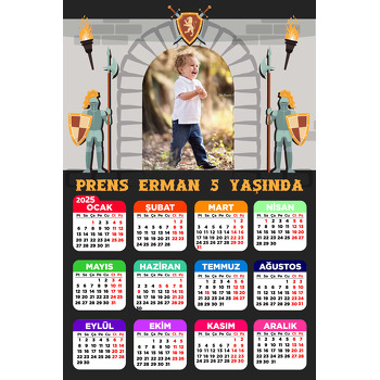 Şovalye Temalı Takvim Magnet