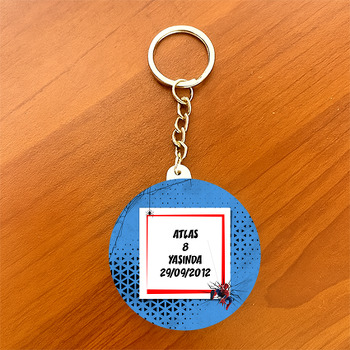 Spiderman Temalı Daire Plastik Anahtarlık