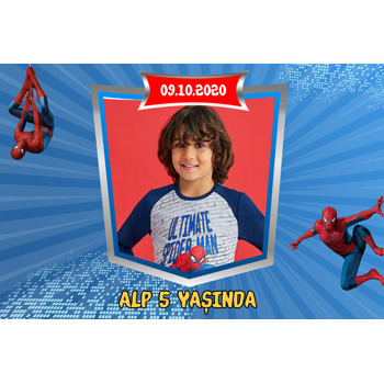 Spiderman Temalı Doğum Günü Afiş