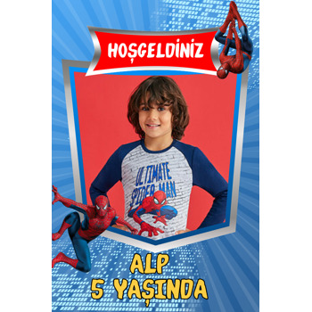 Spiderman Temalı Doğum Günü Afiş