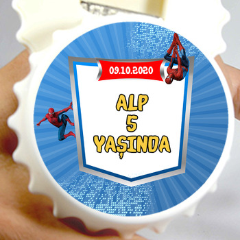 Spiderman Temalı Kapak Şekilli Magnet Açacak