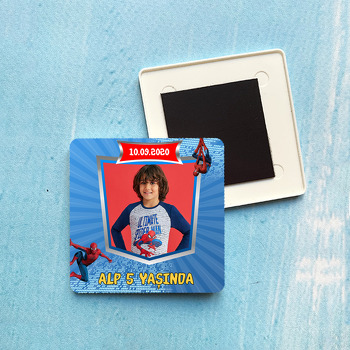 Spiderman Temalı Plastik Kare Magnet