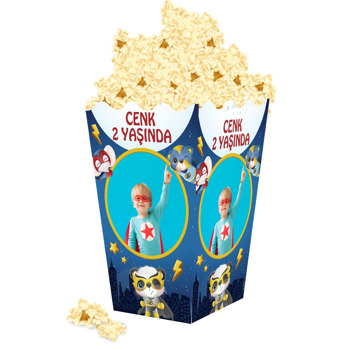 Süper Kahraman Hayvanlar Temalı Popcorn Kutusu