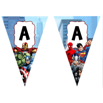 Süper Kahramanlar Temalı Parti Banner