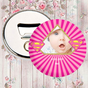 Süper Kız Temalı Fotoğraflı Magnet Açacak