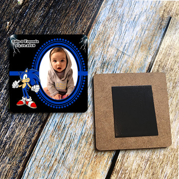 Super Sonic Temalı Ahşap Magnet