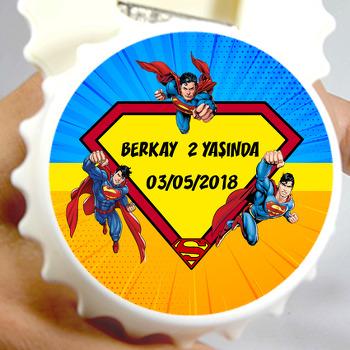Süperman 2 Temalı Kapak Şekilli Magnet Açacak