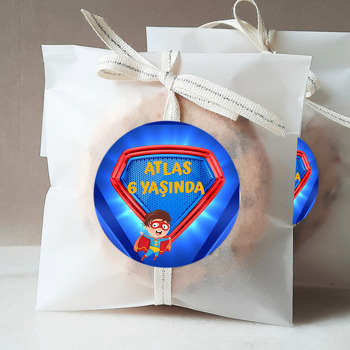 Süperman Mavi Fon Temalı Sticker
