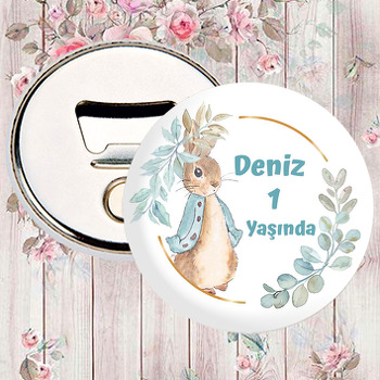 Tavşan ile Yaprak Çerçeve Temalı Magnet Açacak