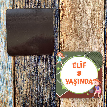 Tenisçi Temalı Doğum Günü Magnet