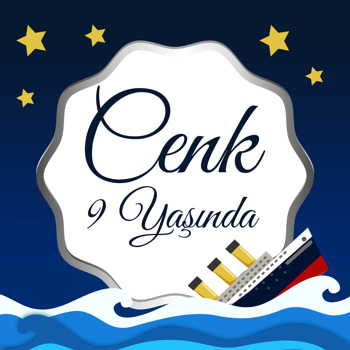 Titanic Temalı Kare Doğum Günü Parti Afiş