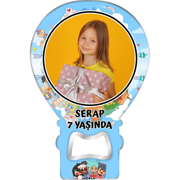 Toca Boca Life ile Şehir Fon Temalı Balon Ahşap Magnet 