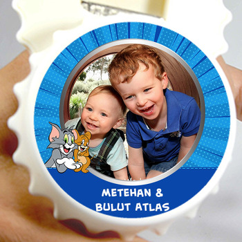 Tom & Jerry Mavi Fon Temalı Kapak Şekilli Magnet Açacak