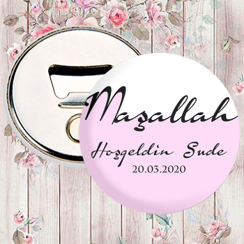 Toz Pembe Maşallah Yazı Temalı Magnet Açacak