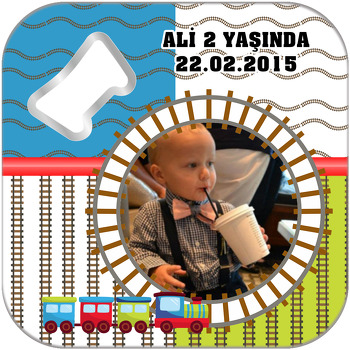 Tren 2  Temalı Kare Magnet Açacak
