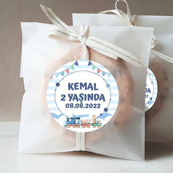 Tren ile Sevimli Hayvanlar Temalı Sticker