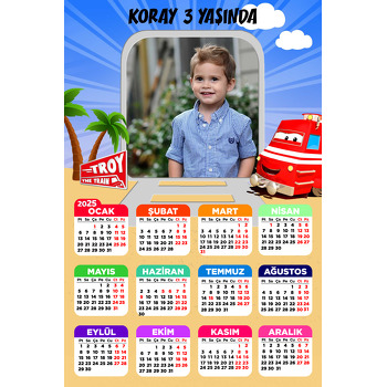 Tren Troy Temalı Takvim Magnet