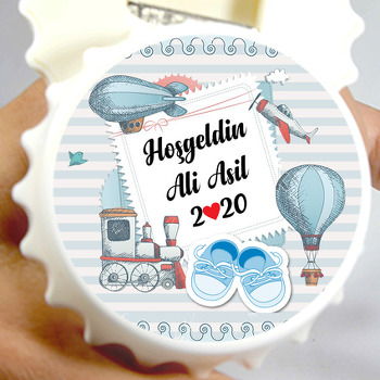 Tren Ve Balon Temalı Kapak Şekilli Magnet Açacak
