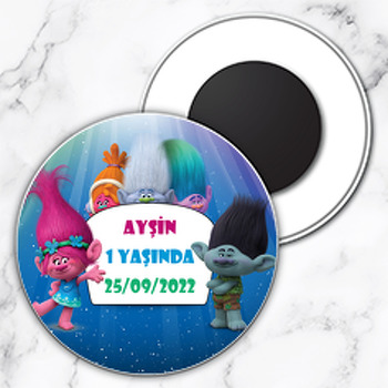Troller  Temalı Daire Plastik Magnet