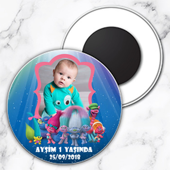 Troller  Temalı Resimli Daire Plastik Magnet