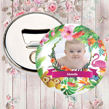 Tropikal Flamingo Temalı Resimli Magnet Açacak