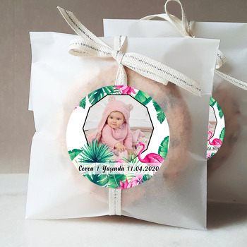 Tropikal Flamingo Temalı Resimli Sticker