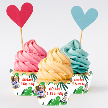 Tropikal Safari Temalı Cupcake Sargısı