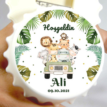 Tropikal Safari Temalı Kapak Şekilli Magnet Açacak